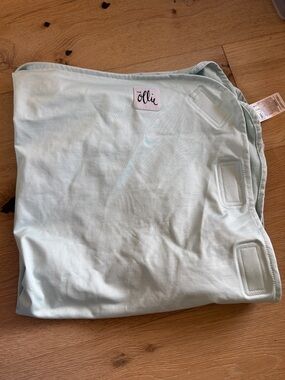 The Ollie Light Blue Baby Swaddle Wrap with Secure Tabs